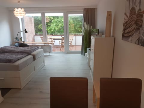 Bed, Balcony/Terrace, Living room, Photo of the whole room, Seating area, Bedroom