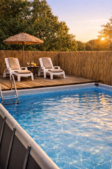 Natural landscape, Swimming pool, sunbed