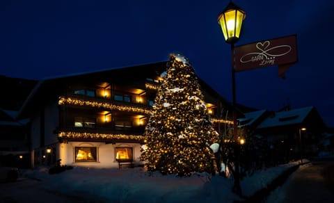 Property building, Night, Winter