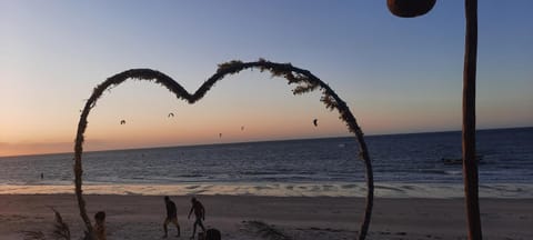 Staff, Beach, Sunset