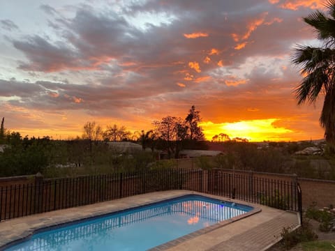 Pool view, Swimming pool, Swimming pool, Sunset