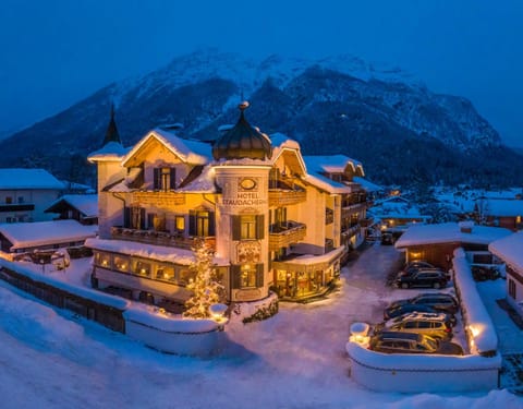 Facade/entrance, Off site, Bird's eye view, Winter, Sunset