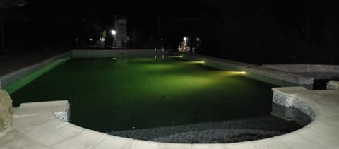 Night, Pool view, Swimming pool