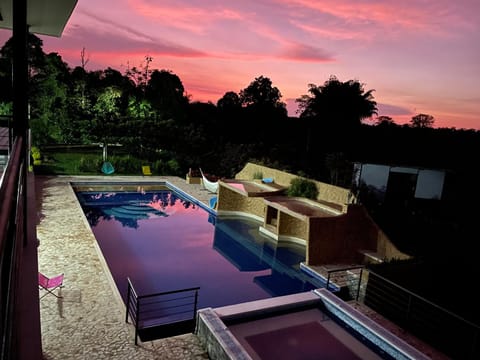 Pool view, Swimming pool, Sunset