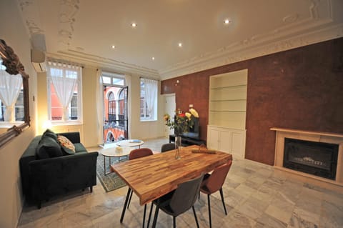 Living room, Dining area, flat iron, kitchen