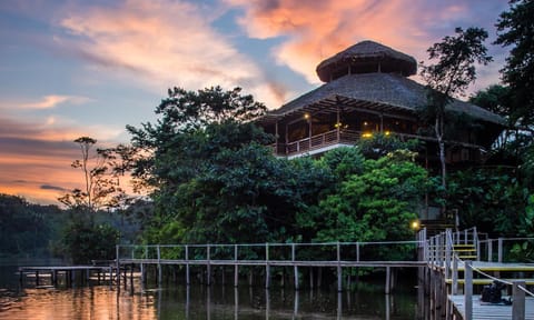 Property building, Natural landscape, Lake view, Sunset