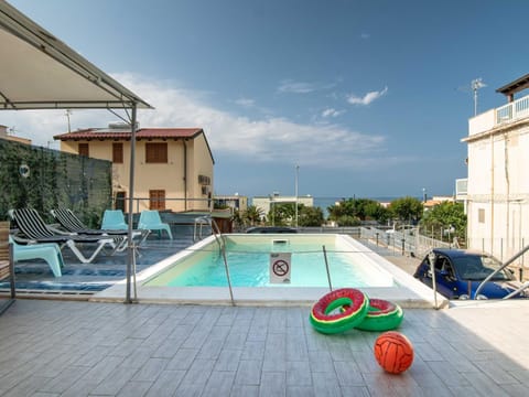 Seafront Apartment in Villa with Swimming Pool and Parking Chalet in Alcamo