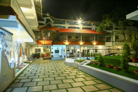 Property building, Night, Garden, Garden view