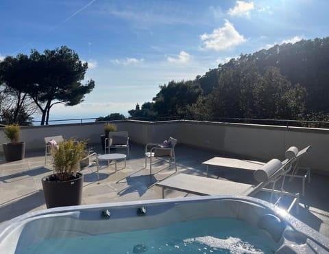 Patio, Patio, Hot Tub, View (from property/room), Mountain view, Sea view