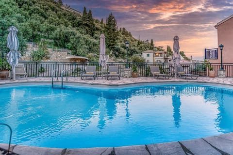 Pool view, Swimming pool, Sunset