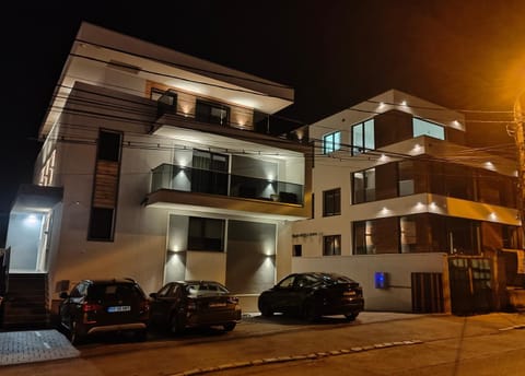 Property building, Night, Neighbourhood, Street view, Parking