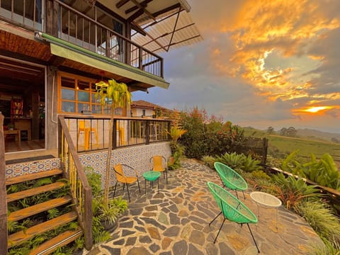 Patio, Natural landscape, View (from property/room), Balcony/Terrace, Mountain view, Sunset