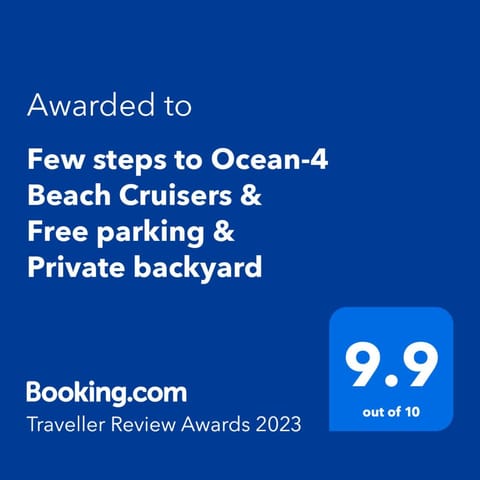 Few steps to Ocean-4 Beach Cruisers & Free parking & Private backyard Villa in Jacksonville Beach