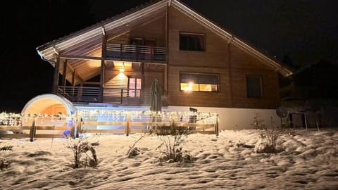 Property building, Night, Winter