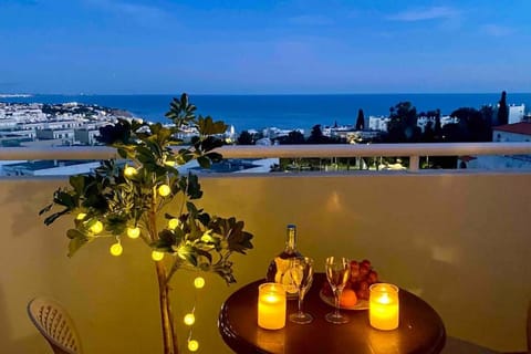 Night, View (from property/room), Balcony/Terrace, Sea view