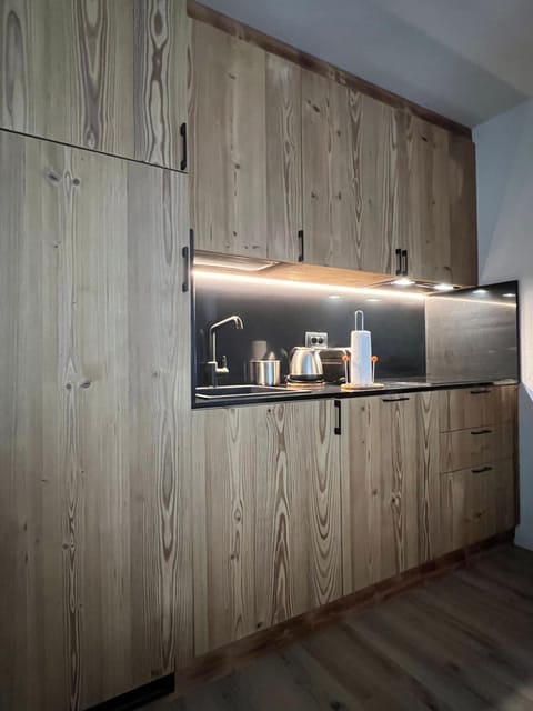 Kitchen or kitchenette, dishwasher, stove