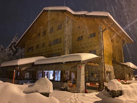 Property building, Night, Winter