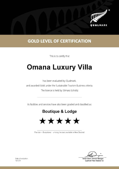 Omana Luxury Villa Chalet in Auckland Region
