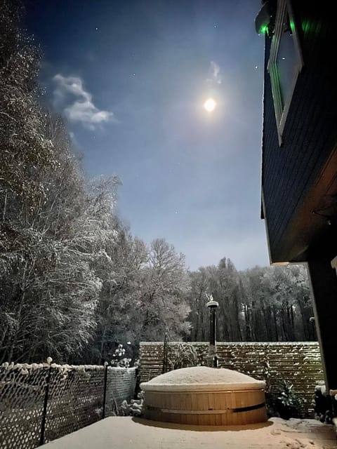 Night, Natural landscape, Winter