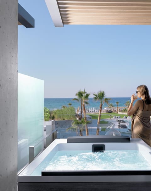 Hot Tub, View (from property/room), Balcony/Terrace, Sea view