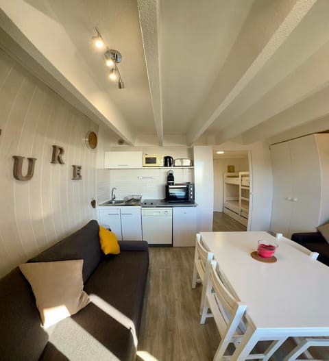 Kitchen or kitchenette, Living room, Seating area, Dining area, stove