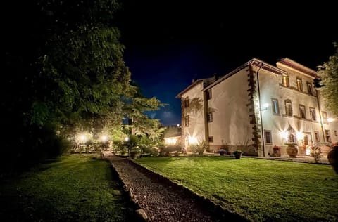 Property building, Night, Garden
