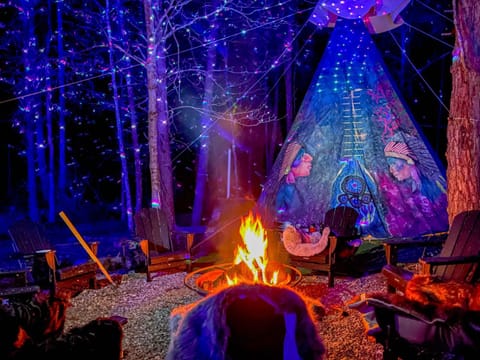 Enchanted Forest Cabin And Teepee! Lights & Laser Show! Private Hot Tub! Unique Stay! House in Sevierville