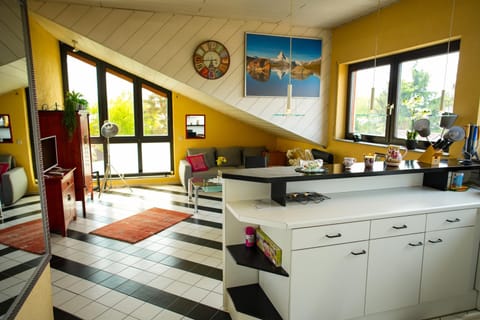 Kitchen or kitchenette, Living room, Dining area