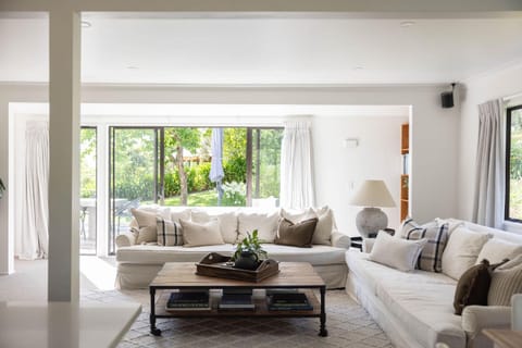 Living room, Seating area, Garden view