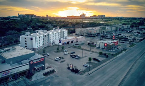 Property building, Bird's eye view, City view, Street view, Sunset