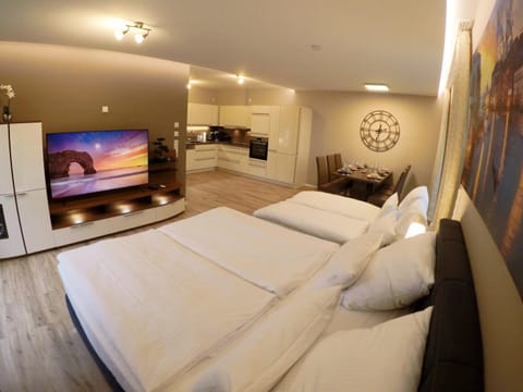 Communal lounge/ TV room, Bed, TV and multimedia, Photo of the whole room, Bedroom