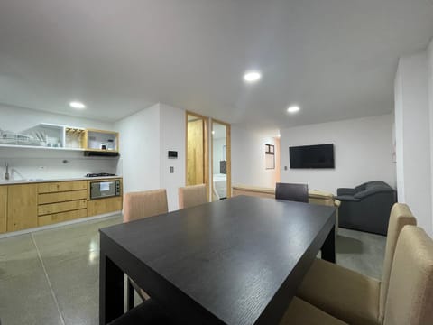 Kitchen or kitchenette, Living room, Dining area