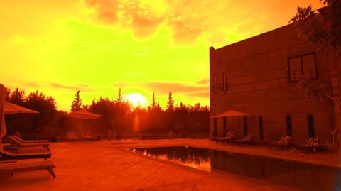 Property building, Patio, Sunset