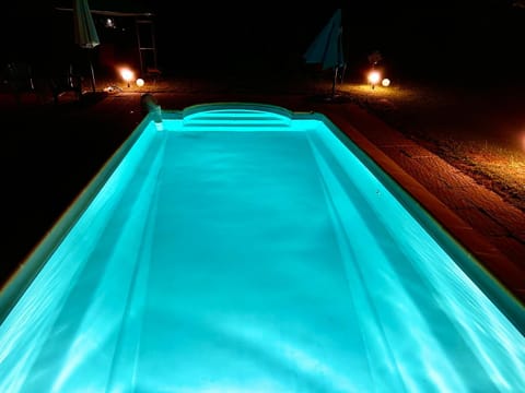 Night, Pool view, Swimming pool