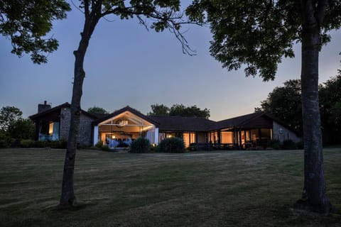 Property building, Night, Garden