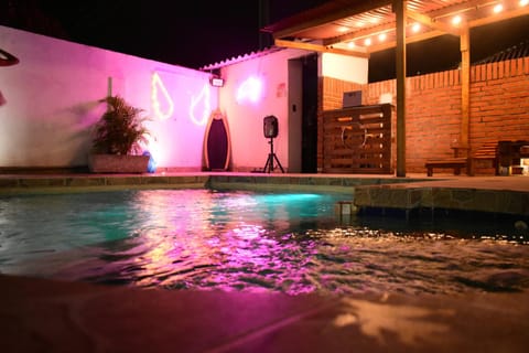 Night, Pool view, Swimming pool