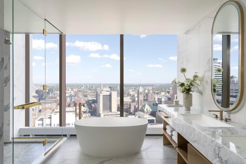 Bathroom, City view, Bath