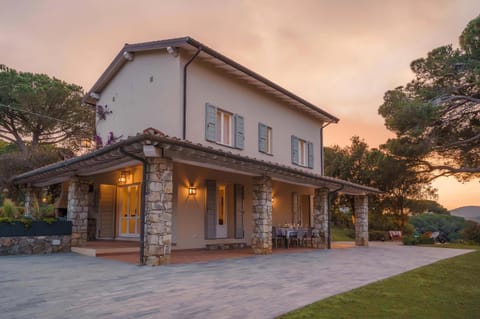 Property building, Garden, Sunset