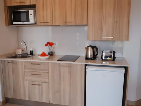 Coffee/tea facilities, Kitchen or kitchenette, stove