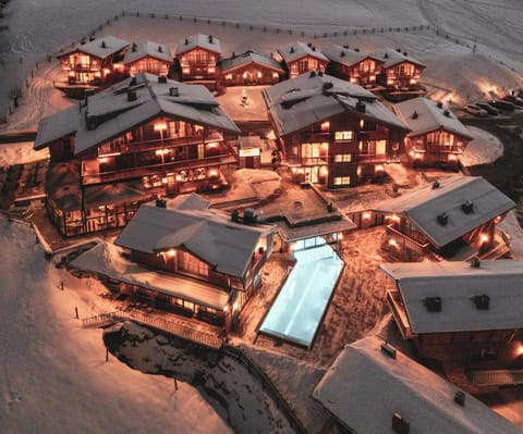 Property building, Bird's eye view, Winter