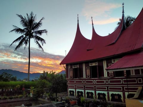 Property building, Natural landscape, Mountain view, Sunset