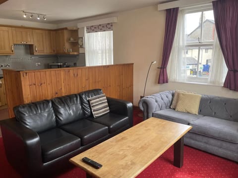 Living room, kitchen