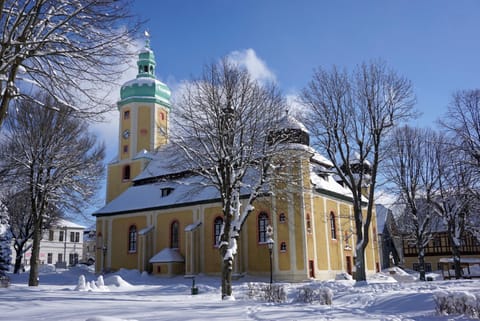 Property building, Nearby landmark, Winter