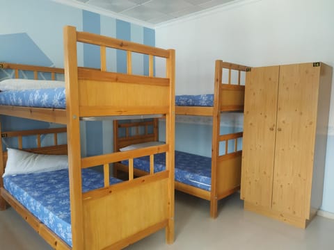 Photo of the whole room, bunk bed, wardrobe