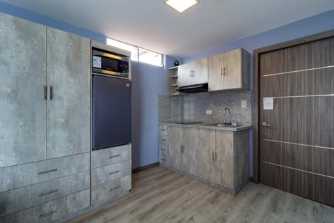 Kitchen or kitchenette, minibar, wardrobe