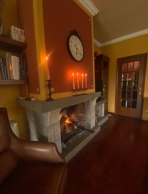 Living room, fireplace