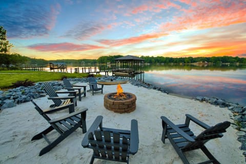 Beach, Lake view, Sunset