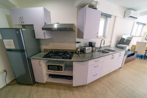 Kitchen or kitchenette, minibar, stove