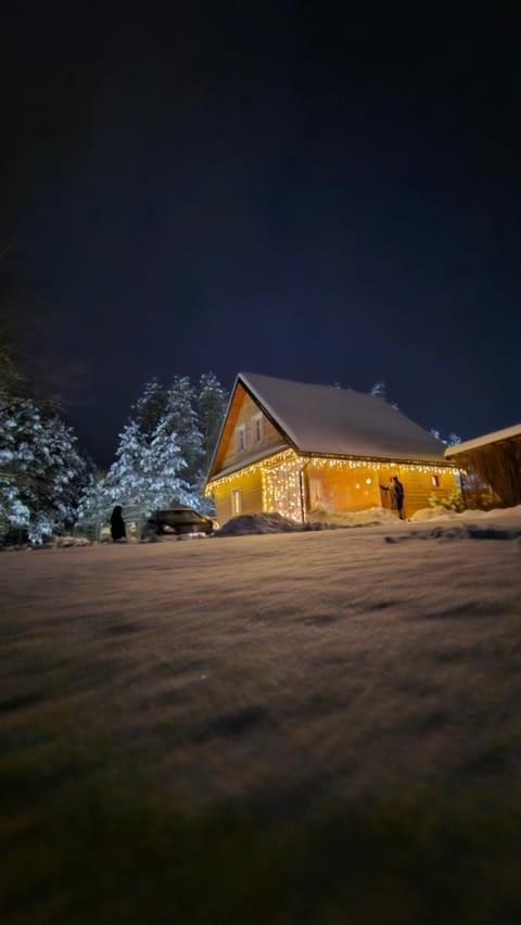 Property building, Night, Winter