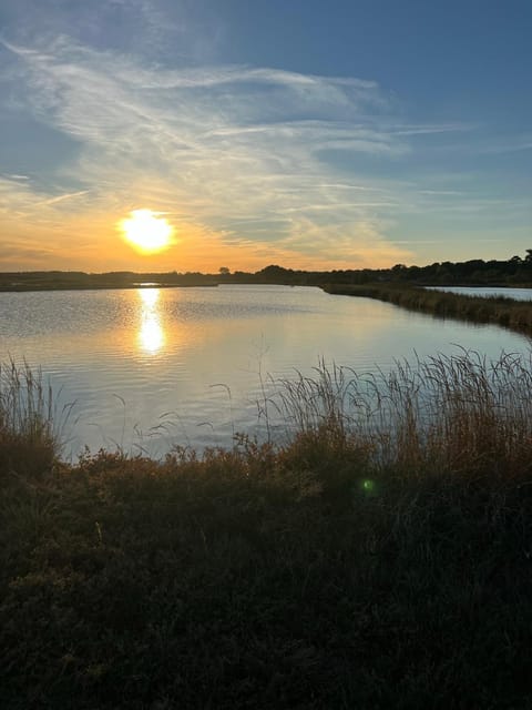 Nearby landmark, Natural landscape, Lake view, Sunset